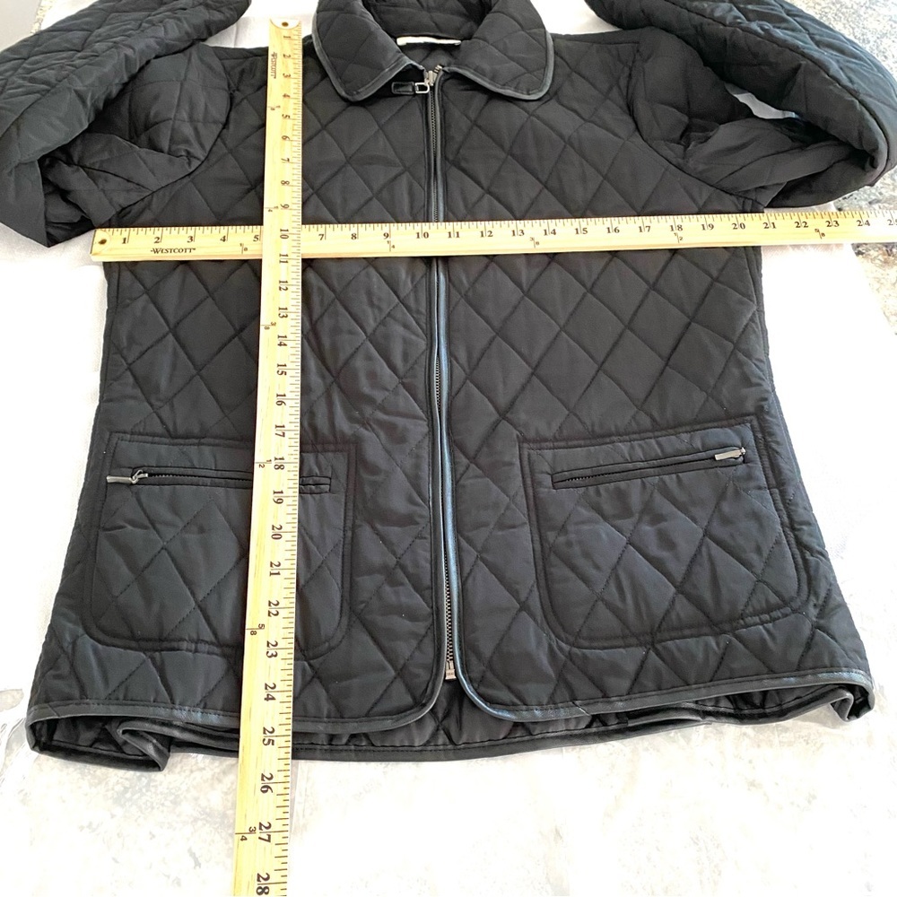 NWOT Talbots Black quilted jacket Full zip SZ L - Picture 3 of 15